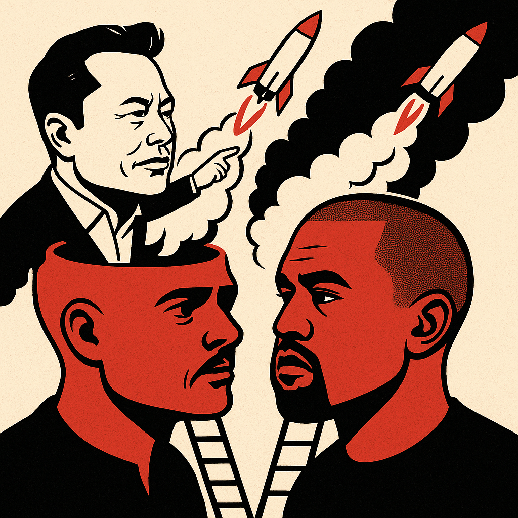 Elon Musk and Kanye West Announce Joint Venture to Colonize Each Other’s Egos