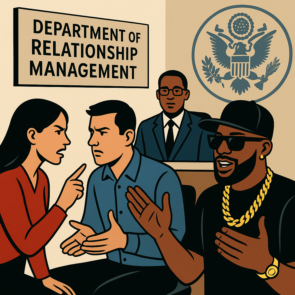 U.S. Department of Relationship Management to Launch Pilot Program Featuring Celebrity Mediation by Billionaire Rappers